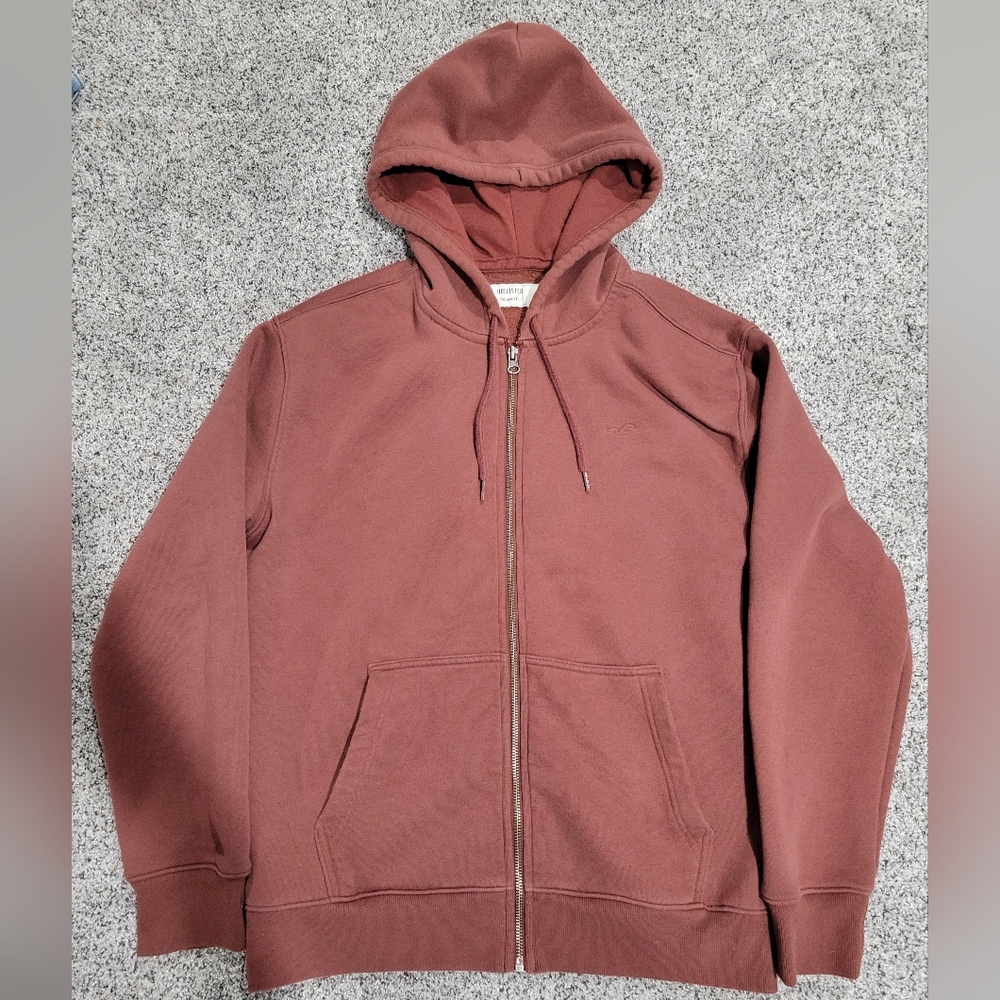 Hollister Rust Mens Zip Up Hoodie